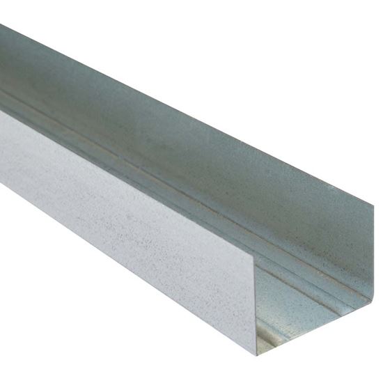 Immagine di GUIDA DA 75, PERIMETRALE IN ACCIAIO ZINCATO DA 6/10 MM MONTANTE PER PARETI DIVISORIE, MISURA 8X300 CM