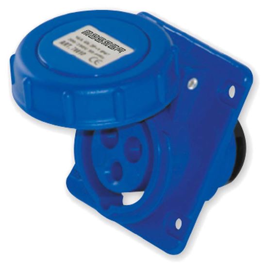 Immagine di PRESA FISSA DA INCASSO, 2P+T, 16A, 230V, 6H, COLORE BLU, IP67