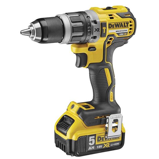 Immagine di TRAPANO AVVITATORE DEWALT 18 V LITIO, 2 BATTERIE 5 AH, MANDRINO AUTOSERRANTE 13 MM