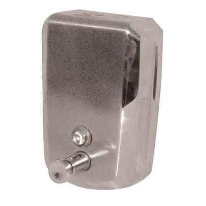 Immagine di DISTRIBUTORE DI SAPONE LIQUIDO BRINOX ACCIAIO INOX SISTEMA PUSH PER TUTTI I SAPONI SALVO MICROGRANULI 0,8LT VITI INCL