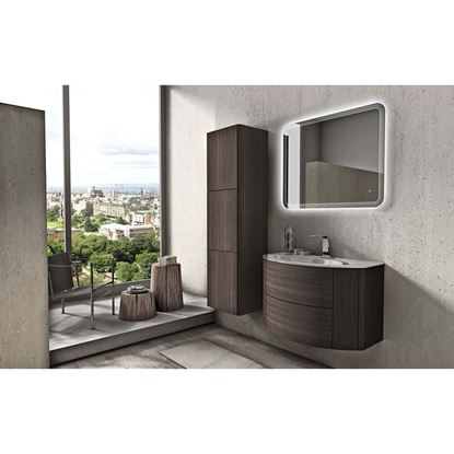 Immagine di BASE SOSPESA EDEN 90 CM, IN MDF, 4 CASSETTI PUSH, 90X52XH55 CM, COLORE ROVERE SCURO SOFT