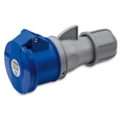 Immagine di PRESA INDUSTRIALE DRITTA 32A, 2P+T, 6H, COLORE BLU, IP44, 200-250V