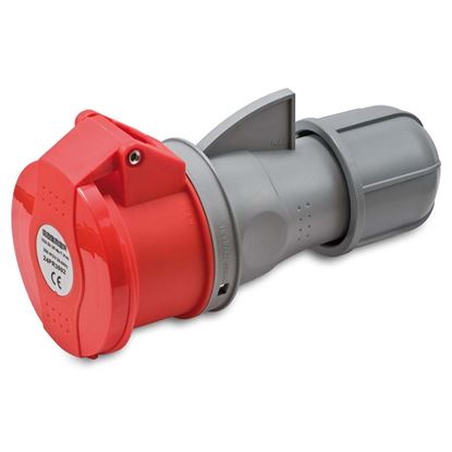 Immagine di PRESA INDUSTRIALE DRITTA 16A, 3P+N+T, 6H, COLORE ROSSO, IP44, 380-415V