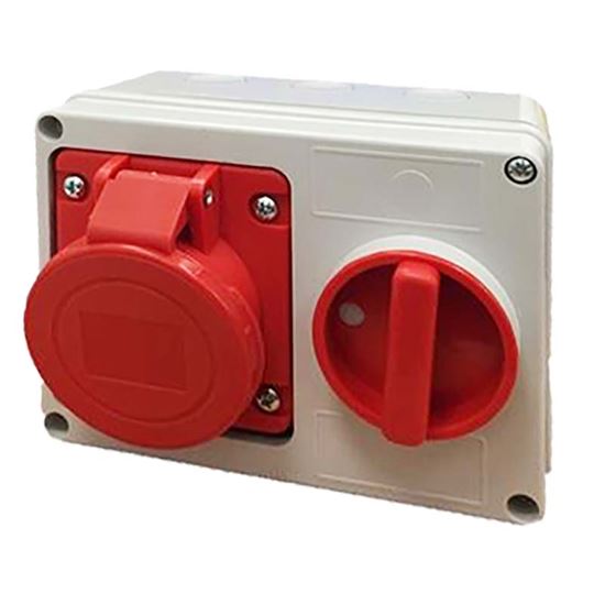 Immagine di PRESA INTERBLOCCATA ORIZZONTALE 32A, 3P+N+T, COLORE ROSSO, 6H, IP44, 240-415V