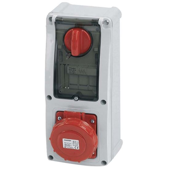 Immagine di PRESA INTERBLOCCATA VERTICALE 32A, 3P+N+T, COLORE ROSSO, 6H, IP67, 240-415V