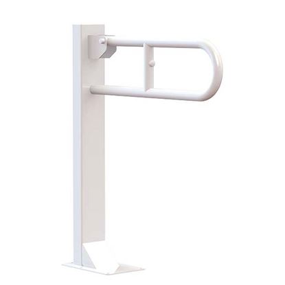 Immagine di BARRA RIBALTABILE MONTAGGIO SU COLONNA, IN ACCIAIO LACCATO A POLVERE EPOSSIDICA, Ø3,2 CM, CON PIASTRA DI FISSAGGIO A PAV