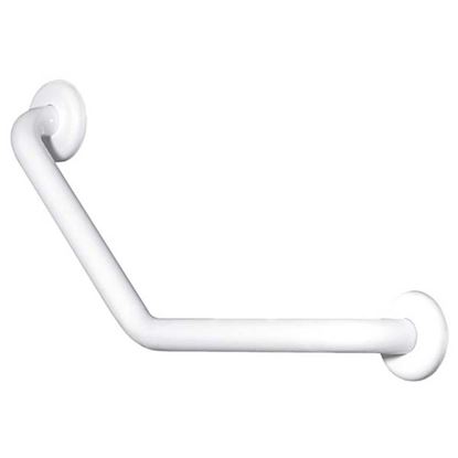 Immagine di CORRIMANO A 45°, IN ACCIAIO LACCATO A POLVERE EPOSSIDICA, Ø3,2 CM, CON PIASTRE DI FISSAGGIO IN ACCIAIO ZINCATO