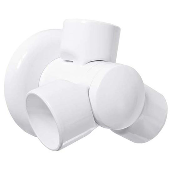 Immagine di SNODO MULTIFUNZIONALE IN ABS CON PIASTRA DI FISSAG CONSENTE DI CONNETTERE I TUBI RIGATI CON OGNI ANGOLAZIONE E DIREZIONE