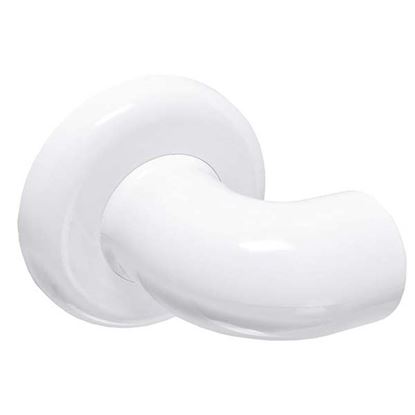 Immagine di CURVA TERMINALE CON PIASTRA DI FISSAGGIO IN ABS PER COMPORRE CORRIMANO ANGOLARI UTILIZZ LO SNODO MULTIF E IL TUBO RIGATO