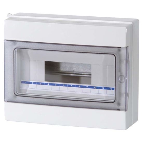 Immagine di CENTRALINO DA PARETE 12 MODULI, PORTA TRASPARENTE, IP65