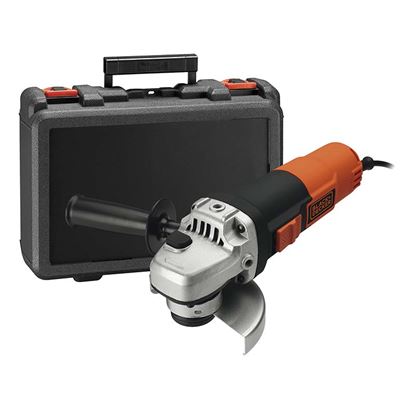 Immagine di SMERIGLIATRICE ANGOLARE BLACK & DECKER, KG911K-QS, 900 W, MOLA Ø 115 MM, IMPUGNATURA SUPPLEMENTARE, CHIAVE, PESO 3,0 KG