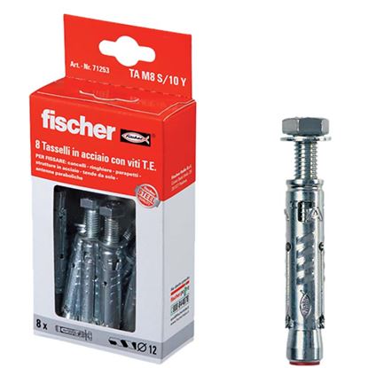 Immagine di TASSELLI ACCIAIO FISCHER TAM 8 S/10Y Ø 12 MM 8 PEZZI CON VITE