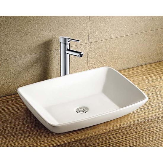 Immagine di LAVABO APPOGGIO RETTANGOLARE, IN CERAMICA, 61X44X13 CM