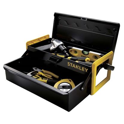 Immagine di CASSETTA STANLEY CANTILEVER, PORTAUTENSILI 16", COMPLETAMENTE IN METALLO,40,3X18,9X16,9 CM