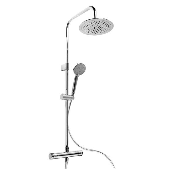 Immagine di COLONNA DOCCIA ANGEL TERMOSTATICA, SOFF.TONDO Ø CM.23, DOCC. 3 GETTI