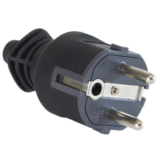 Immagine di SPINA SHUKO IN GOMMA, 2P+T, 16A, IP44, RESISTENTE AGLI URTI