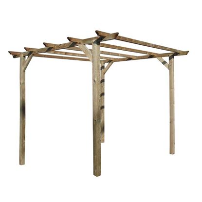 Immagine di PERGOLA 3X3 MT, IN LEGNO IMPREGNATO, 4 PALI MONTANTI 9X9X240 CM, KIT FERRAMENTA INCLUSO