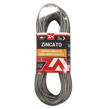 Immagine di CAVETTO ACCIAIO, RIVESTITO PVC, 4 MM, 20 MT, ZINCATO