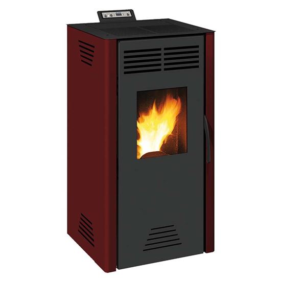 Immagine di STUFA A PELLET INVICTA ADRANO 8 KW, POTENZA NOMINALE 7 KW, L470XP560XH950 MM, RIVESTIMENTO ACCIAIO, COLORE BORDEAUX