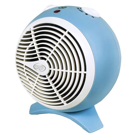 Immagine di TERMOVENTILATORE ARGO KIRA CON RESISTENZA A FILO, ECO/COMFORT, CONSUMO 1000/2000W, CONTROLLO AUTOMATICO DELLA TEMPERATURA, AZZURRO POLVERE