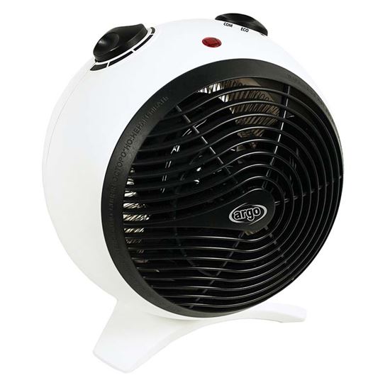 Immagine di TERMOVENTILATORE ARGO KIRA-ICE CON RESISTENZA A FILO, ECO/COMFORT, CONSUMO 1000/2000W, CONTROLLO AUTO DELLA TEMPERATURA, BIANCO MAT
