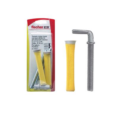 Immagine di TASSELLI A CALZA, Ø 18X85 MM,  2 PEZZI PER CHIMICO, BARRA CON CANCANO M10X93 MM