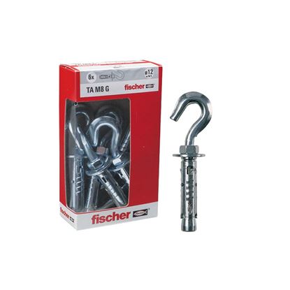 Immagine di TASSELLI ACCIAIO FISCHER, TAM 6 GY Ø 10 MM, 6 PEZZI, CON GANCIO