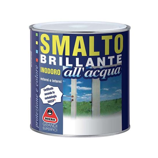 Immagine di SMALTO BRILLANTE ALL'ACQUA,  0,75 LT, COLORE BIANCO GHIACCIO