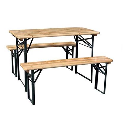 Immagine di SET BIRRERIA TRINCA, COMPOSTO DA: TAVOLO L120XP60XH76,5 CM, 2 PANCHE L120XP25XH46,5 CM
