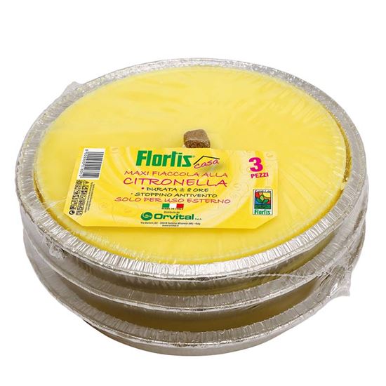 Immagine di MAXI FIACCOLA CITRONELLA, COLORE ARGENTO, Ø16,5 CM, 3 PZ