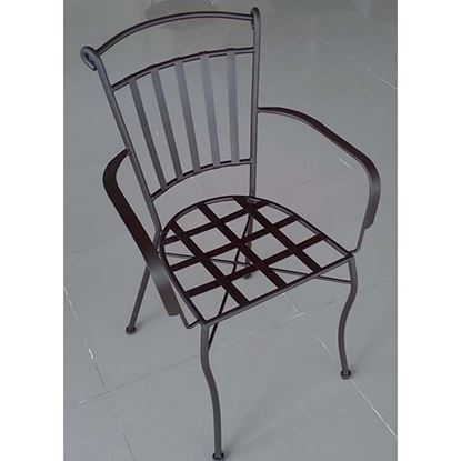 Immagine di SEDIA ISCHIA, CON BRACCIOLI, STRUTTURA IN ACCIAIO, L53XP50XH90 CM, COLORE MARRONE