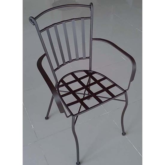 Immagine di SEDIA ISCHIA, CON BRACCIOLI, STRUTTURA IN ACCIAIO, L53XP50XH90 CM, COLORE MARRONE