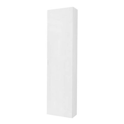 Immagine di COLONNA SOSPESA IN MDF 1 ANTA LAVORAZIONE FRESATA CHIUSURA SOFT CLOSE FINITURA PVC 35X20XH140 CM BIANCO