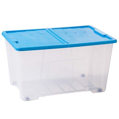 Immagine di CONTENITORE SOTTOLETTO, COPERCHIO BLU, 57X39X32 CM