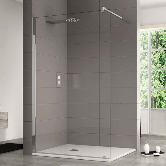 Immagine di PARETE WALK IN FREE 30, PROFILO CROMO, VETRO TRASPARENTE 6 MM, 76/79XH190 CM