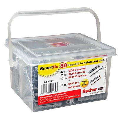 Immagine di KIT SMARTFIX, COMPOSTO DA : 40 TASSELLI SXS6 CON VITE, 20 TASSELLI SXS8